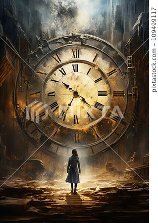 The essence of time through abstract imagery, representations of past, present, and future using dynamic forms, colors, and textures The essence of time through abstract imagery, representations of past, present, and future using dynamic forms, colors, and textures 109499117