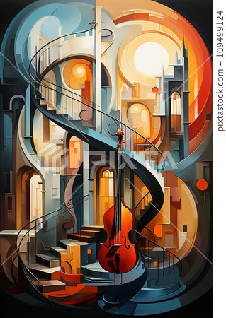 Abstract wall background rhythm through abstraction, repetitive patterns, undulating forms, and a rhythmic color palette Abstract wall background rhythm through abstraction, repetitive patterns, undulating forms, and a rhythmic color palette 109499124