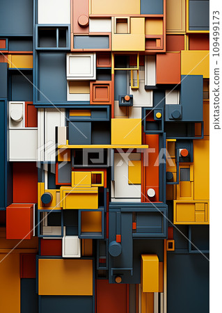 Geometric shapes abstract art. Vibrant colors, precise compositions Geometric shapes abstract art. Vibrant colors, precise compositions 109499173
