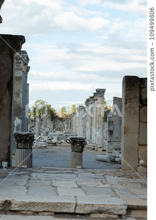 Elements of ancient architecture and ruins of Ephesus, Izmir. Elements of ancient architecture and ruins of Ephesus, Izmir. 109499806