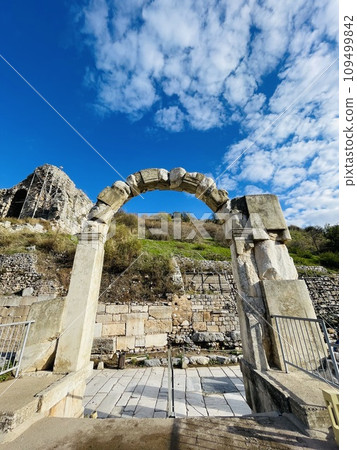 Elements of ancient architecture and ruins of Ephesus, Izmir. Elements of ancient architecture and ruins of Ephesus, Izmir. 109499842