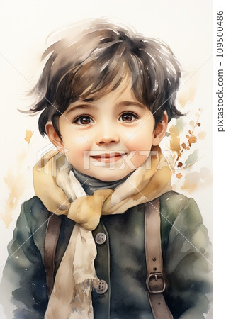 AI-generated content. watercolor, Kids illustration Generative AI 109500486