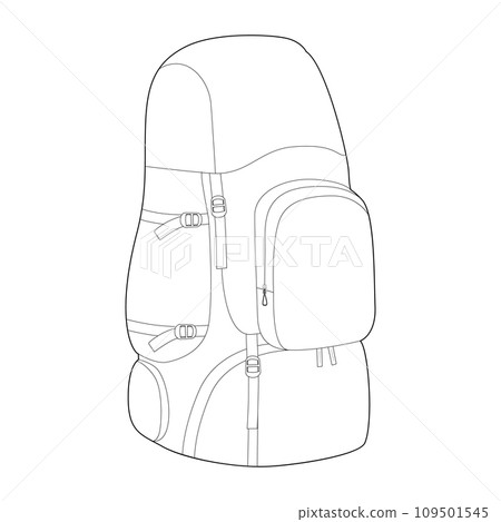 Backpack travel big Camping Bag Rucksack baggage luggage knapsack silhouette. Fashion accessory technical illustration Backpack travel big Camping Bag Rucksack baggage luggage knapsack silhouette. Fashion accessory technical illustration 109501545