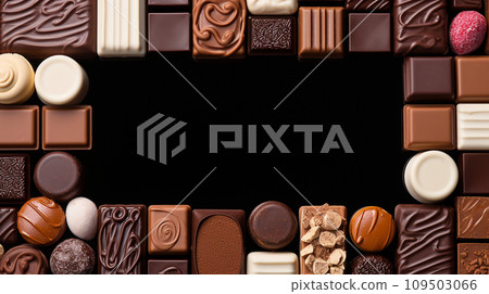 AI art frame made of chocolate　Frame made of chocolate 109503066