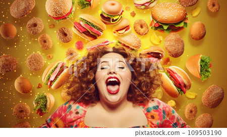 Images of obesity, fatness, body positivity, fat women, and dieting 109503190