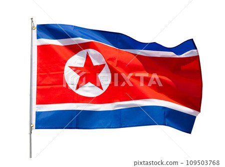 Waving Flag of Nord Korea 109503768