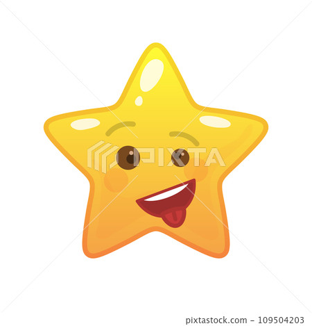 Crazy star shaped comic emoticon 109504203