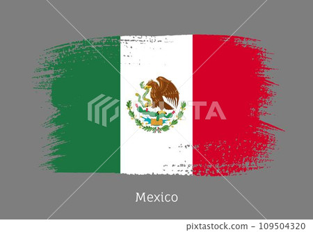 Mexico official flag in shape of brush stroke Mexico official flag in shape of brush stroke 109504320