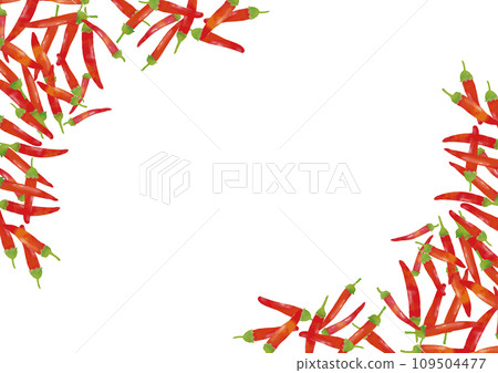 Watercolor style chili pepper frame 109504477