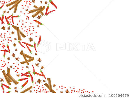 水彩風格香料框架 水彩風格香料框架 109504479