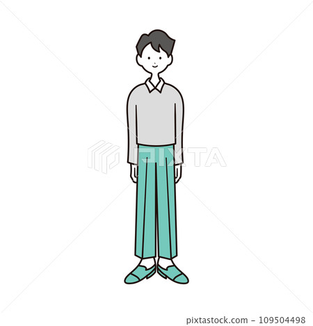 休閒衣服男人全身插畫素材 109504498