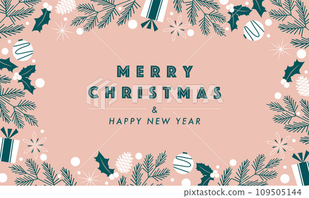 Christmas Banner Frame Template Background Vector Illustration Ornament Stylish 109505144