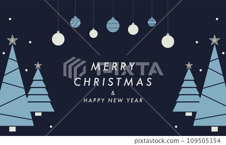 Christmas banner frame template background tree ornament stylish 109505154