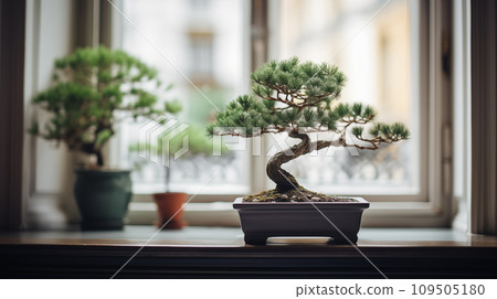 盆栽。歐式房屋的窗戶。 AI生成影像 盆栽。歐式房屋的窗戶。 AI生成影像 109505180