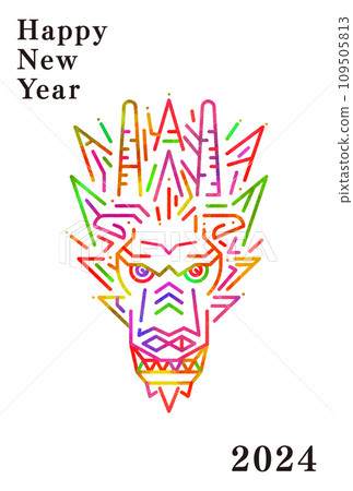 New Year's card illustration of the zodiac sign of the Year of the Dragon in 2024 New Year's card illustration of the zodiac sign of the Year of the Dragon in 2024 109505813
