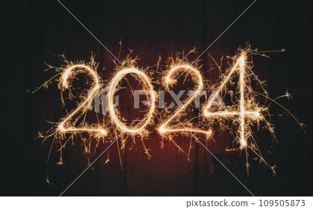 New year fireworks background 2024 New year fireworks background 2024 109505873