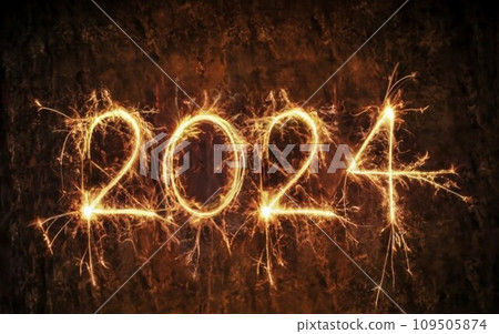 New year fireworks background 2024 New year fireworks background 2024 109505874