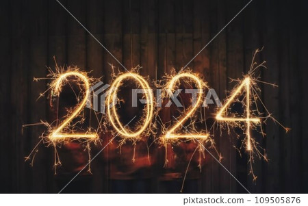New year fireworks background 2024 New year fireworks background 2024 109505876