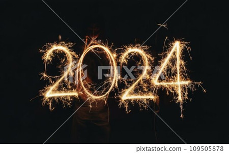 New year fireworks background 2024 New year fireworks background 2024 109505878