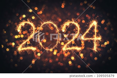 New year fireworks background 2024 New year fireworks background 2024 109505879