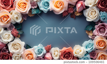 AI art frame made of roses　Frame made of roses 109506481