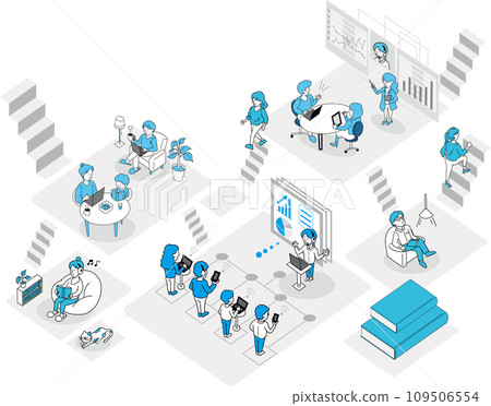 Image illustration of improving your career and finding your place to study, work, and rest 109506554