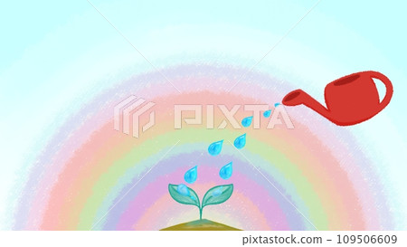Watering Futaba Crayon touch illustration [16:9/Horizontal] 109506609