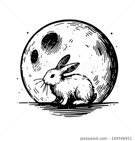 Moon and rabbit AI image Moon and rabbit AI image 109506951