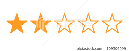 簡單的橙色兩顆星標記 109506999