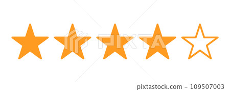 Simple orange 4 star mark Simple orange 4 star mark 109507003