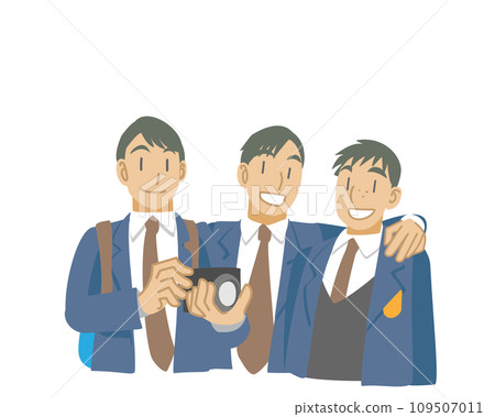 Male students enjoying sightseeing 109507011