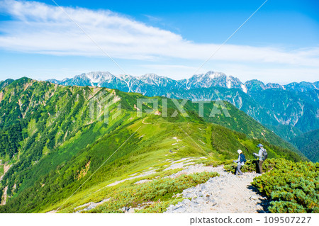 夏季攀登雞岳（從種池山莊到雞岳南峰眺望立山、劍岳） 109507227