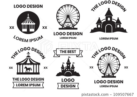 Carnival and festival logos in vintage style Carnival and festival logos in vintage style 109507667