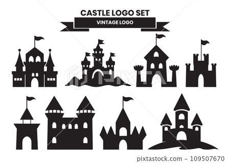 Castle silhouette object in vintage style 109507670