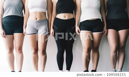 女性下半身、腿部、各種體型、身體正向（肥胖、肥胖、肥胖） 109508151