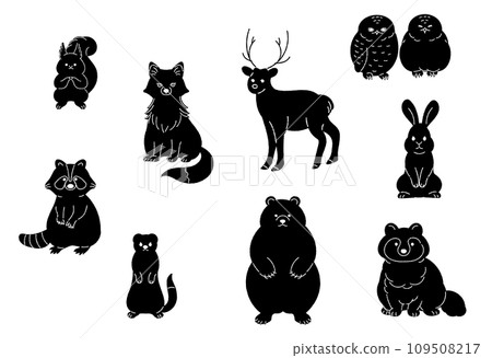 Forest animals silhouette illustration material 109508217