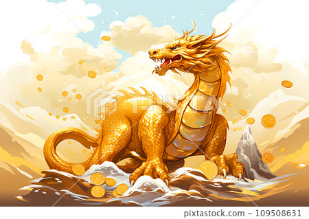 Celebrate the Festive Spirit Happy New Year of the Golden Dragon Generative Ai 109508631