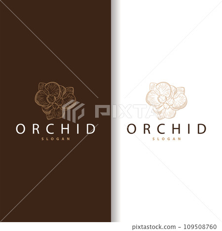 Vector of an Orchid Logo on a White Background. Stock Vector - Illustration  of flora, decoration: 101433298