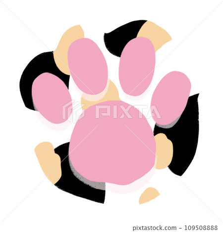 Cat Paw Cartoon illustration Calico Cat Paw 109508888