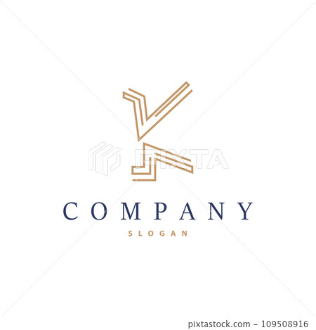Minimal Initial K Letter Logo, Modern And Luxury Geometric Design, Icon Vector Template Element 109508916