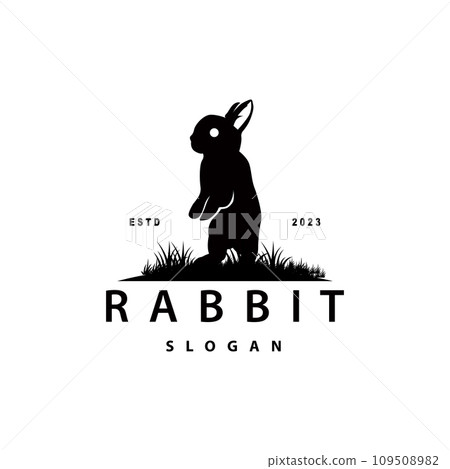 Rabbit logo design cute bunny simple animal silhouette illustration template Rabbit logo design cute bunny simple animal silhouette illustration template 109508982