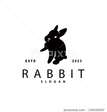 Rabbit logo design cute bunny simple animal silhouette illustration template Rabbit logo design cute bunny simple animal silhouette illustration template 109508997