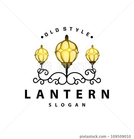 Lantern Logo Design Street Lamp Old Classic Vintage Minimalist Illustration Template 109509010