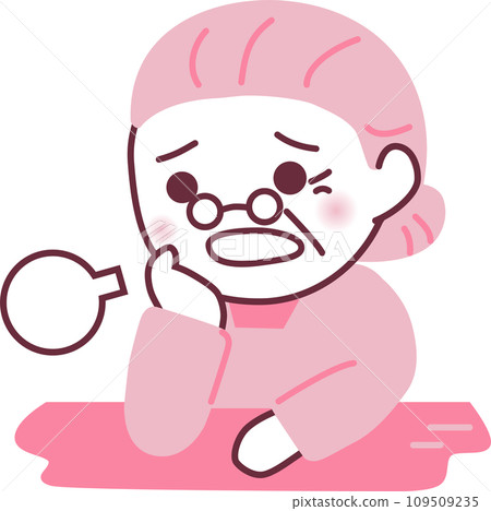Illustration of a person who is sighing and having trouble Illustration of a person who is sighing and having trouble 109509235
