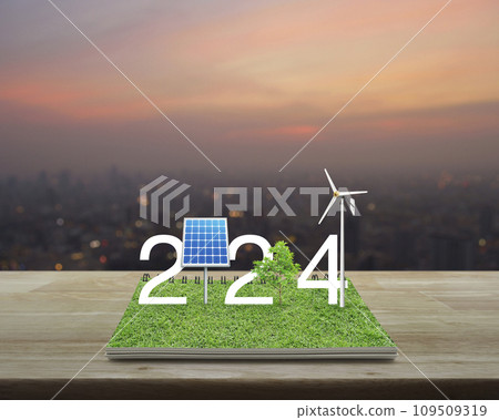 Happy new year 2024 ecological cover concept Happy new year 2024 ecological cover concept 109509319