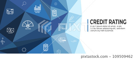Credit Rating or Score Web Header Banner with Icon Set Web Header Banner Credit Rating or Score Web Header Banner with Icon Set Web Header Banner 109509462