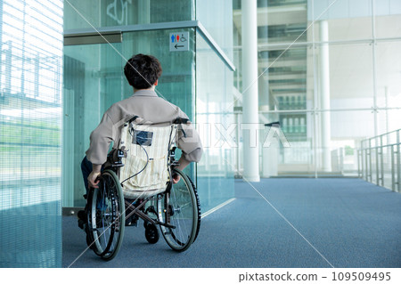 young man in a wheelchair 109509495