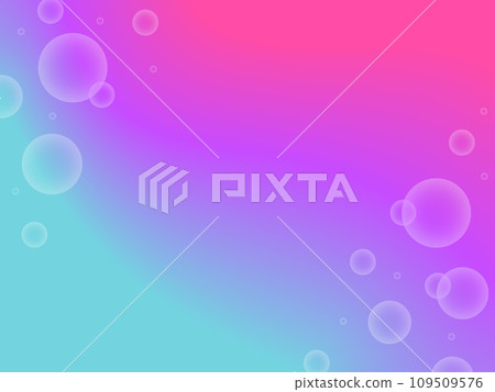 Neon colored gradient background with soap bubbles 109509576