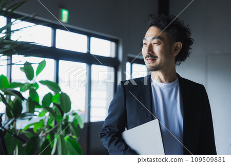 Office casual middle-aged man 109509881