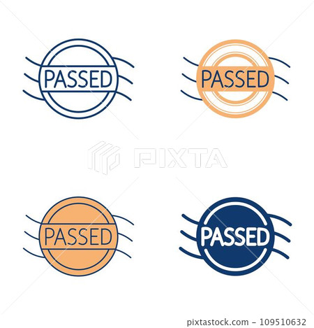 Control passed stamp icon set Control passed stamp icon set 109510632